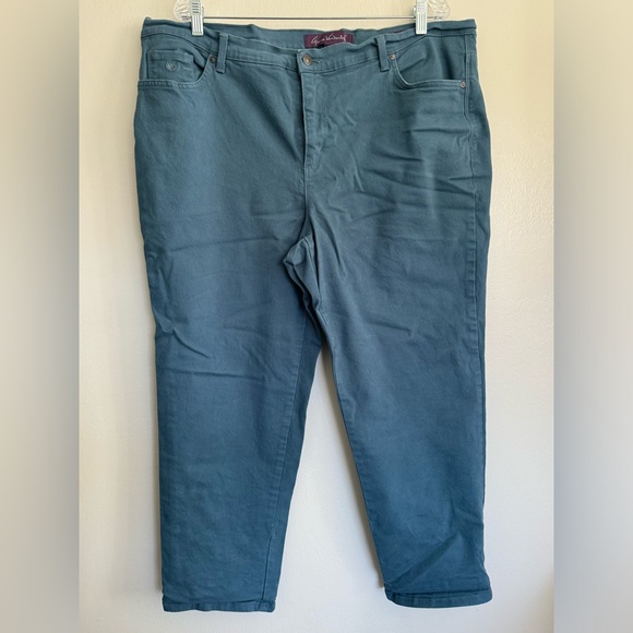 GLORIA VANDERBILT - Women’s Amanda Pants/Jeans - Plus Size 20W Short- Slate Blue - Picture 1 of 8